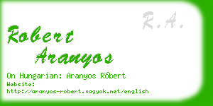 robert aranyos business card