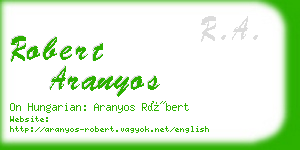 robert aranyos business card